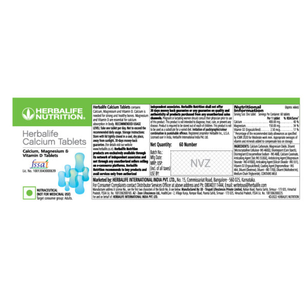 Herbalife Calcium Tablets (60 Tablets)