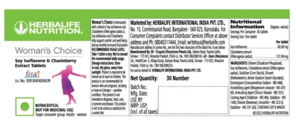 Herbalife Woman’s Choice Product info.